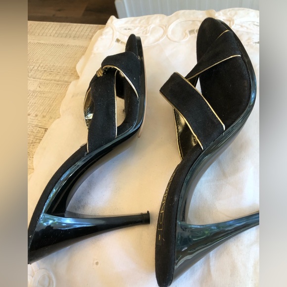 VINTAGE BLACK SUEDE SANDALS - Picture 8 of 16